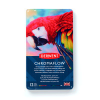 Олівці кольорові Derwent Chromaflow 12 кол. у металевому пеналі (5028252616119) Diawest