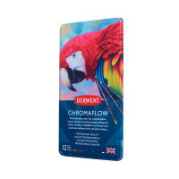 Олівці кольорові Derwent Chromaflow 12 кол. у металевому пеналі (5028252616119) Diawest