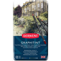 Олівці кольорові Derwent Graphitint акварельні графітні 12 шт, метал. коробці (5028252167406) Diawest