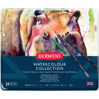Олівці кольорові Derwent Watercolour Collection, акварельні 24 кол. в метал. коробці, (5028252097512) Diawest