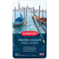 Олівці кольорові Derwent Watercolour акварельні, 12 кол. в метал. коробці (5010255784513) Diawest