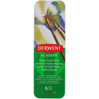 Олівці кольорові Derwent ACADEMY METALLIC, 6 кол. у металевому пеналі (043100982005) Diawest