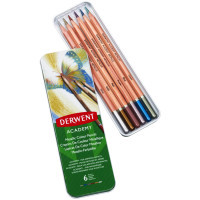 Олівці кольорові Derwent ACADEMY METALLIC, 6 кол. у металевому пеналі (043100982005) Diawest
