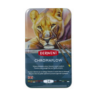 Олівці кольорові Derwent Chromaflow 24 кол. у металевому пеналі (5028252616133) Diawest