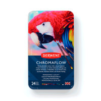 Олівці кольорові Derwent Chromaflow 24 кол. у металевому пеналі (5028252616133) Diawest