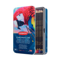 Олівці кольорові Derwent Chromaflow 24 кол. у металевому пеналі (5028252616133) Diawest