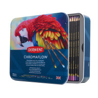 Олівці кольорові Derwent Chromaflow 72 кол. у металевому пеналі (5028252627535) Diawest