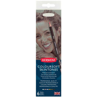 Олівці кольорові Derwent Coloursoft, Тілесні відтінки 6 кол в метал. короб (5028252101943) Diawest