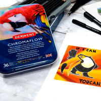 Олівці кольорові Derwent Chromaflow 36 кол. у металевому пеналі (5028252627498) Diawest