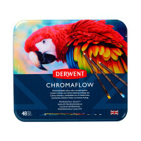 Олівці кольорові Derwent Chromaflow 48 кол. у металевому пеналі (5028252627511) Diawest