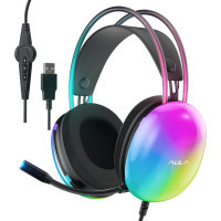 Навушники Aula S505 RGB Transparent Gaming Headset Black (6948391235479) Diawest