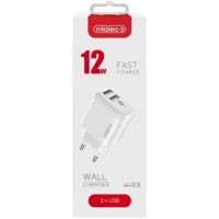 Зарядний пристрій Intaleo 12W Fast Charge 2USB 2.4A white (1283126578281) Diawest