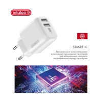 Зарядний пристрій Intaleo 12W Fast Charge 2USB 2.4A white (1283126578281) Diawest