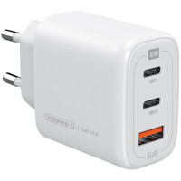 Зарядний пристрій Intaleo 65W GAN 2USB-C PD+USB-A QC 3.0 white (1283126559525) Diawest