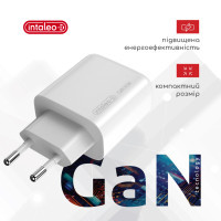 Зарядний пристрій Intaleo 65W GAN 2USB-C PD+USB-A QC 3.0 white (1283126559525) Diawest