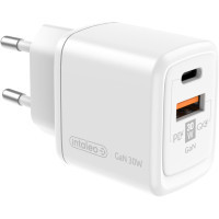 Зарядний пристрій Intaleo 30W GAN USB-C PD+USB-A QC 3.0 white (1283126578274) Diawest