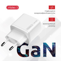 Зарядний пристрій Intaleo 30W GAN USB-C PD+USB-A QC 3.0 white (1283126578274) Diawest