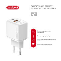 Зарядний пристрій Intaleo 30W GAN USB-C PD+USB-A QC 3.0 white (1283126578274) Diawest