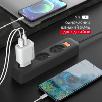 Зарядний пристрій Intaleo 30W GAN USB-C PD+USB-A QC 3.0 white (1283126578274) Diawest