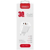 Зарядний пристрій Intaleo 30W GAN USB-C PD+USB-A QC 3.0 white (1283126578274) Diawest