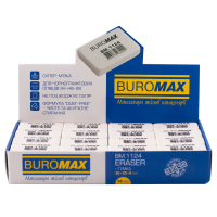 Гумка Buromax L прямокутна, 36х23х8 мм прямокутна, біла (BM.1124) (продается по 48 шт) Diawest