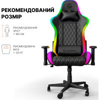 Крісло ігрове GamePro Hero RGB Black (GC-700-Black) Diawest