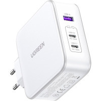 Зарядний пристрій Ugreen 3xUSB 140W GaN (2хUSB-C+USB-A) CD289 with C to C Cable 1.5 м White (15339) Diawest
