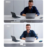 Зарядний пристрій Ugreen 3xUSB 140W GaN (2хUSB-C+USB-A) CD289 with C to C Cable 1.5 м White (15339) Diawest