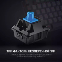 Клавіатура GamePro MK100B Blue Switch LED USB Black (MK100B) Diawest