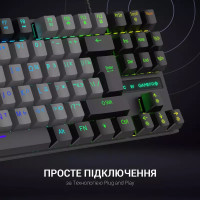 Клавіатура GamePro MK100B Blue Switch LED USB Black (MK100B) Diawest