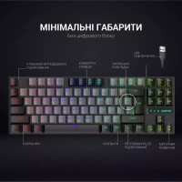 Клавіатура GamePro MK100B Blue Switch LED USB Black (MK100B) Diawest