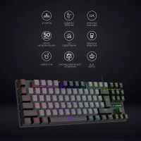 Клавіатура GamePro MK100B Blue Switch LED USB Black (MK100B) Diawest