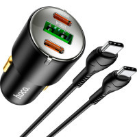 Зарядний пристрій HOCO N26 2xType-C, USB-A Black (6931474765208) Diawest