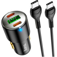 Зарядний пристрій HOCO N26 2xType-C, USB-A Black (6931474765208) Diawest