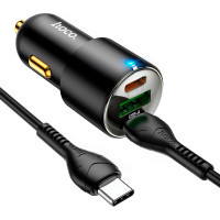 Зарядний пристрій HOCO N26 2xType-C, USB-A Black (6931474765208) Diawest