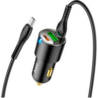 Зарядний пристрій HOCO N26 2xType-C, USB-A Black (6931474765208) Diawest