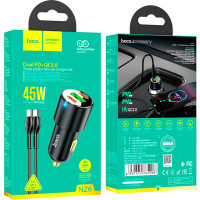 Зарядний пристрій HOCO N26 2xType-C, USB-A Black (6931474765208) Diawest