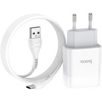Зарядний пристрій HOCO C72A Glorious single port charger set(Type-C) White (6931474713018) Diawest