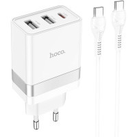 Зарядний пристрій HOCO N21 Pro charger set (C to C) White (6931474778802) Diawest