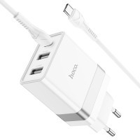 Зарядний пристрій HOCO N21 Pro charger set (C to C) White (6931474778802) Diawest