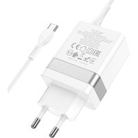 Зарядний пристрій HOCO N21 Pro charger set (C to C) White (6931474778802) Diawest