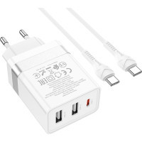 Зарядний пристрій HOCO N21 Pro charger set (C to C) White (6931474778802) Diawest