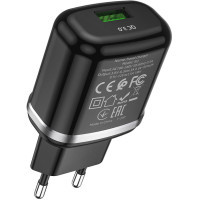 Зарядний пристрій HOCO N3 Special single port QC3.0 (cable Type-C) Black (6931474729385) Diawest