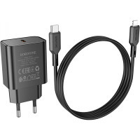 Зарядний пристрій BOROFONE BA71A charger set (C to iP) Black (BA71ACLB) Diawest
