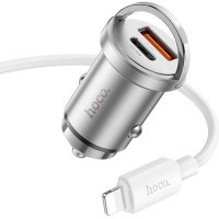 Зарядний пристрій HOCO NZ10 Handy USB-A/Type-C Silver (6942007601832) Diawest
