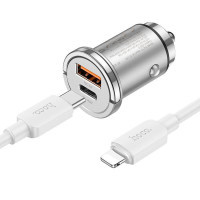 Зарядний пристрій HOCO NZ10 Handy USB-A/Type-C Silver (6942007601832) Diawest