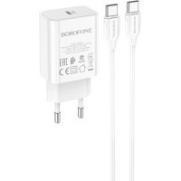Зарядний пристрій BOROFONE BA65A charger set (Type-C to Type-C) White (BA65ACCW) Diawest