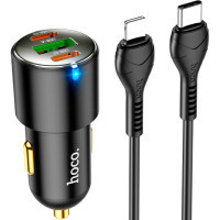 Зарядний пристрій HOCO N26 2xType-C, USB-A Black (6931474765192) Diawest