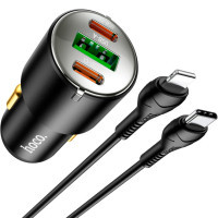 Зарядний пристрій HOCO N26 2xType-C, USB-A Black (6931474765192) Diawest