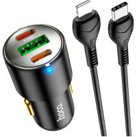 Зарядний пристрій HOCO N26 2xType-C, USB-A Black (6931474765192) Diawest